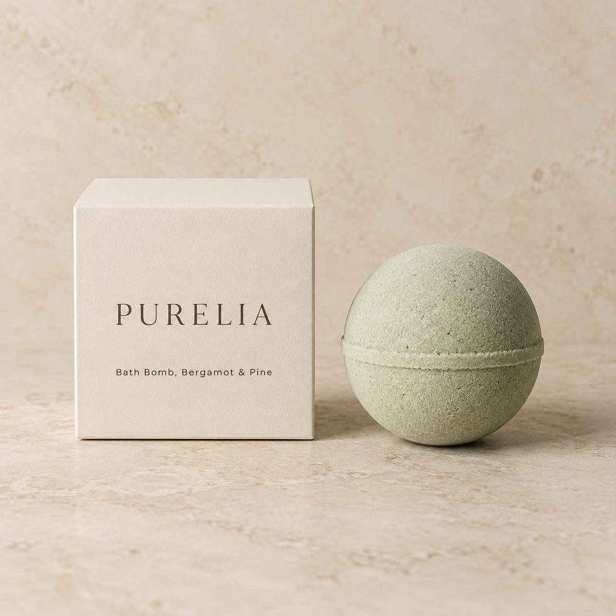 Purelia Bath Bomb, Bergamot & Pine