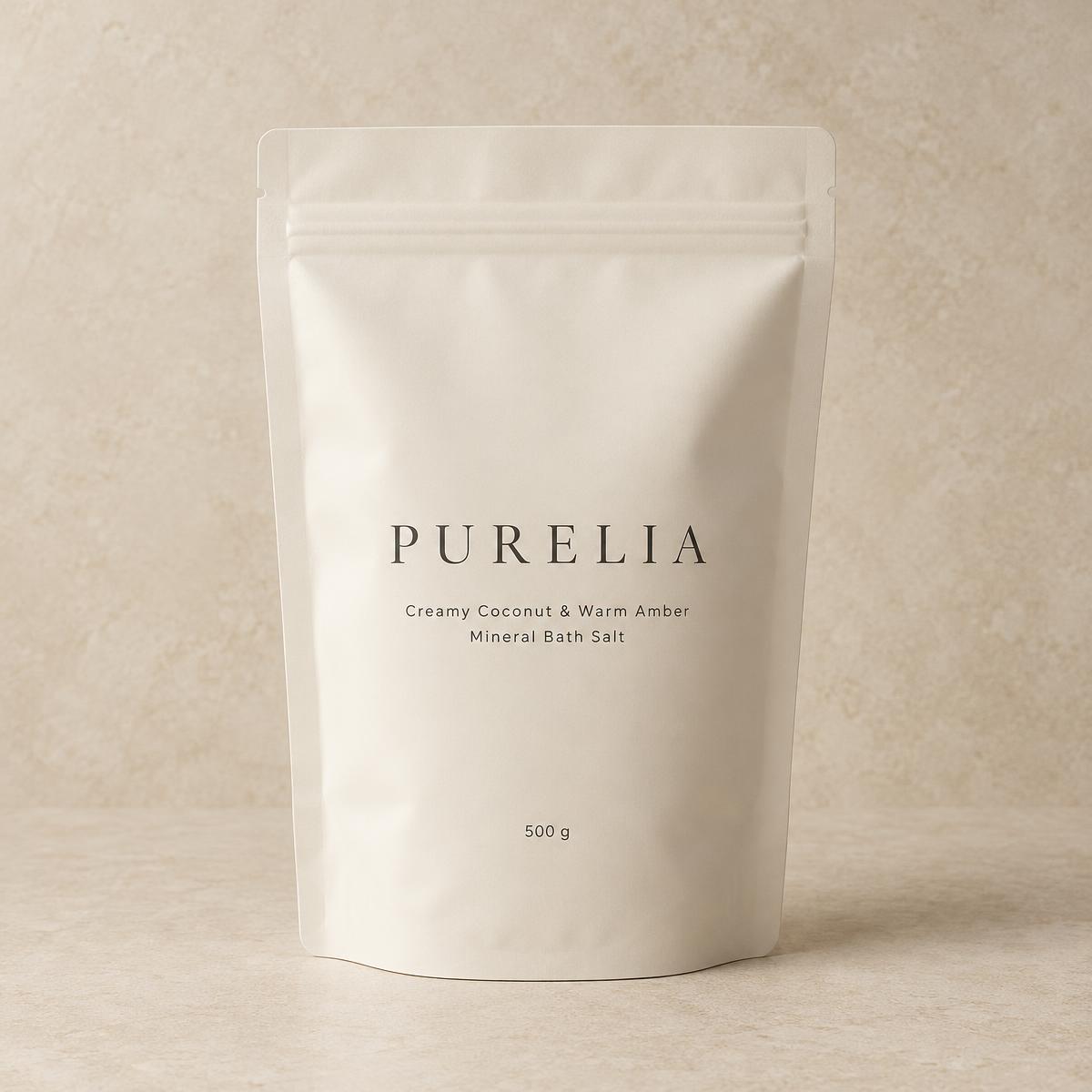 Purelia Creamy Coconut & Warm Amber Mineral Bath Salt