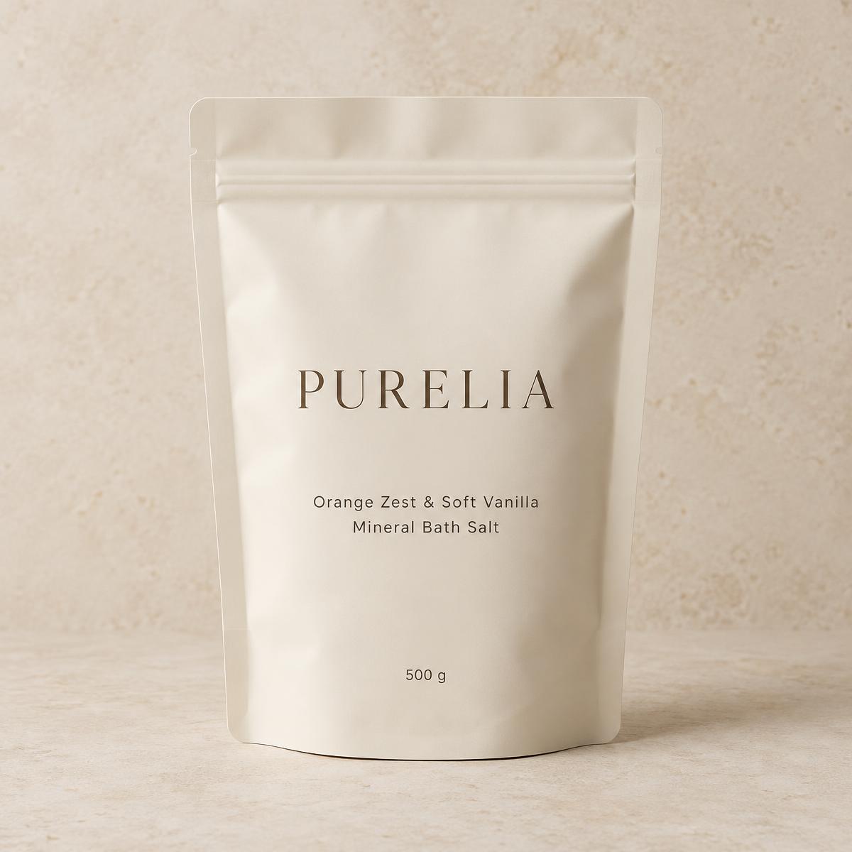 Purelia Orange Zest & Soft Vanilla Mineral Bath Salt