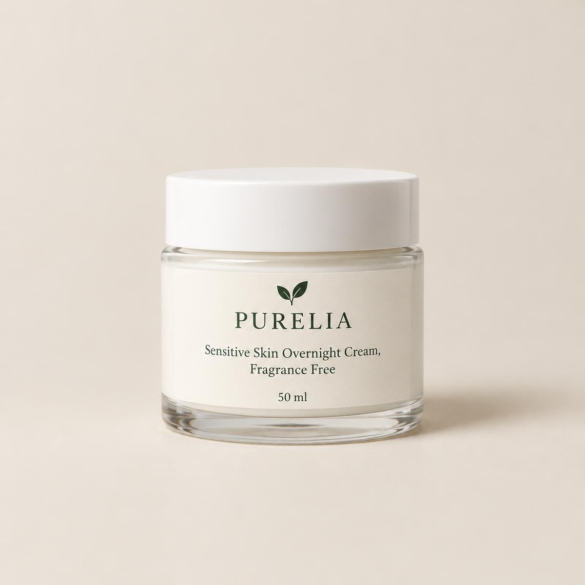 Purelia Sensitive Skin Overnight Cream, Fragrance Free