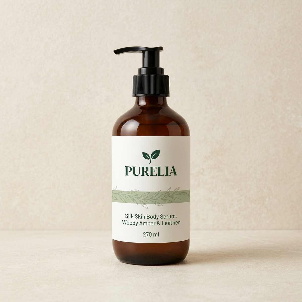 Purelia Silk Skin Body Serum, Woody Amber & Leather