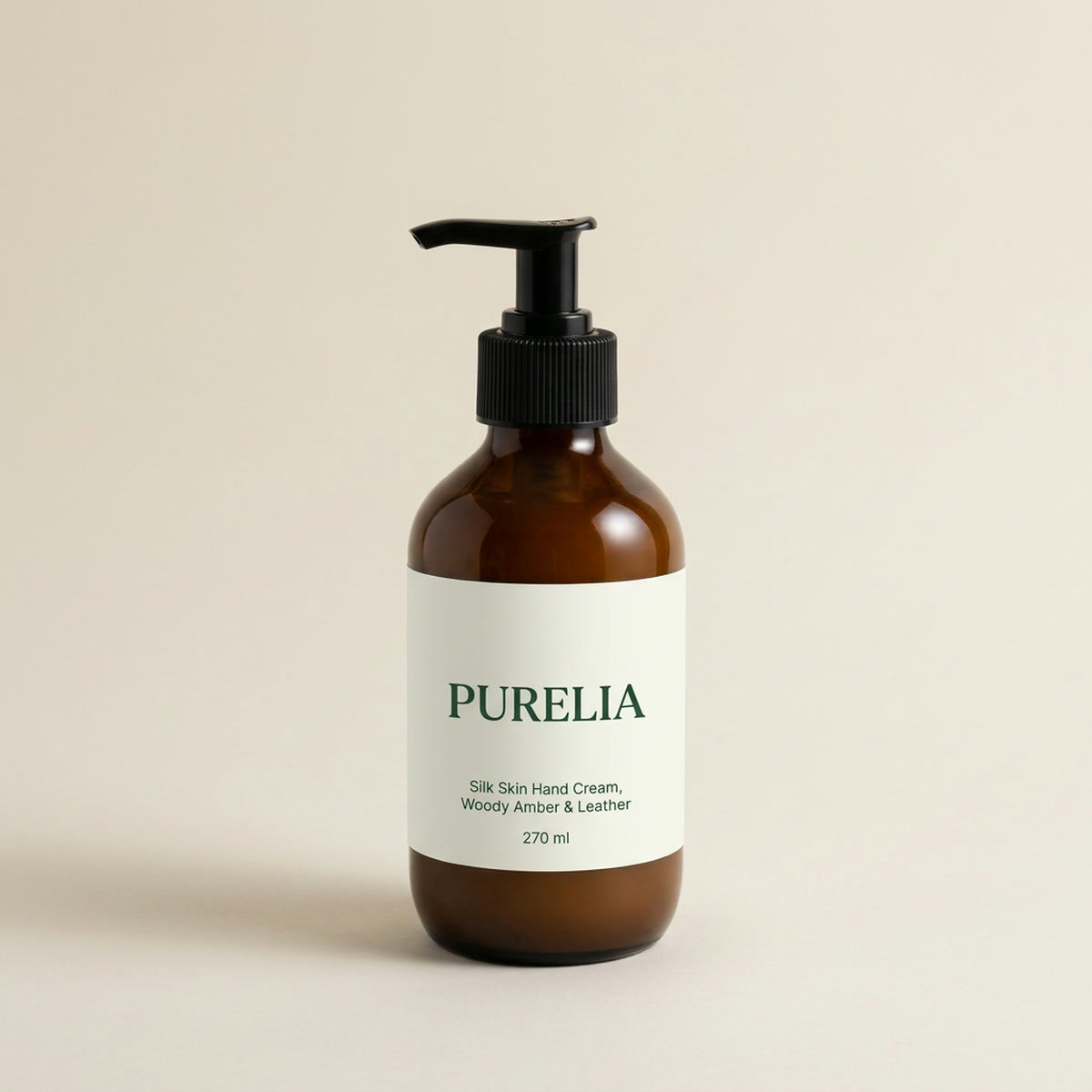 Purelia Silk Skin Hand Cream, Woody Amber & Leather